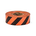 Mutual Industries Ultra Standard Flagging Tape, 1 3/16 x 100 yds., Orange/Black Stripe, 12/Box