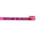 Mutual Industries Wetland Delineation Printed Flagging Tape, 1 1/2 x 50 yds., Glo Pink, 10/Box