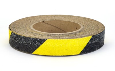 Mutual Industries Non-Skid Hazard Stripe Abrasive Tape, 1 x 20 yds., Yellow/Black (17796-0-1000)