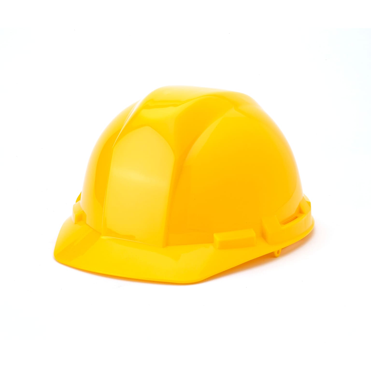 Mutual Industries 4-Point Ratchet Suspension Short Brim Hard Hat, Yellow (50200-41)