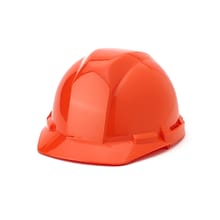 Mutual Industries 4-Point Pinlock Suspension Short Brim Hard Hat, Orange (50100-45)