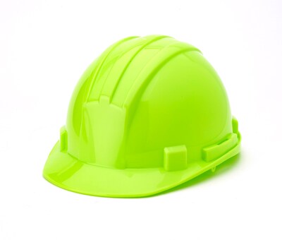 Mutual Industries 6-Point Ratchet Suspension Hard Hat, Hi-Vis Lime