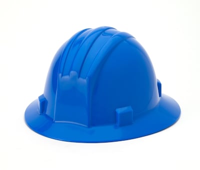 Mutual Industries Ratchet Suspension Full Brim Hard Hat, Blue (50210-25)