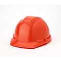 Mutual Industries Polyethylene 4-Point Ratchet Suspension Short Brim Hard Hat, Orange (50200-45)