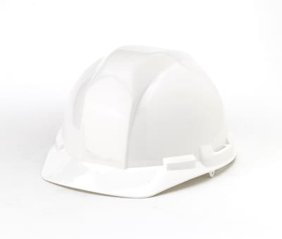 Mutual Industries 4-Point Pinlock Suspension Short Brim Hard Hat, White (50100-10)