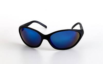 Mutual Industries Dolphin Safety Glasses With Black Matte Frame; Rainbow Mirror, 12/Pack (50085)