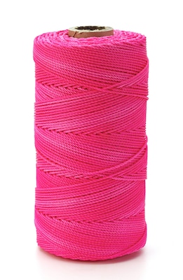 Mutual Industries Braided Nylon Mason Twine, 18 x 1000, Glo Pink