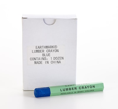 Mutual Industries Lumber Crayons, Blue, 12/Box