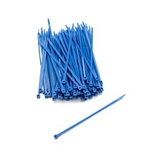 Mutual Industries Nylon Locking Ties, 7, Neon Blue, 100/Pack