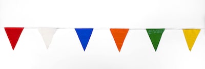 Mutual Industries Multi Pennant Flag, 9 x 12 x 60, Multi Color, 10/Pack