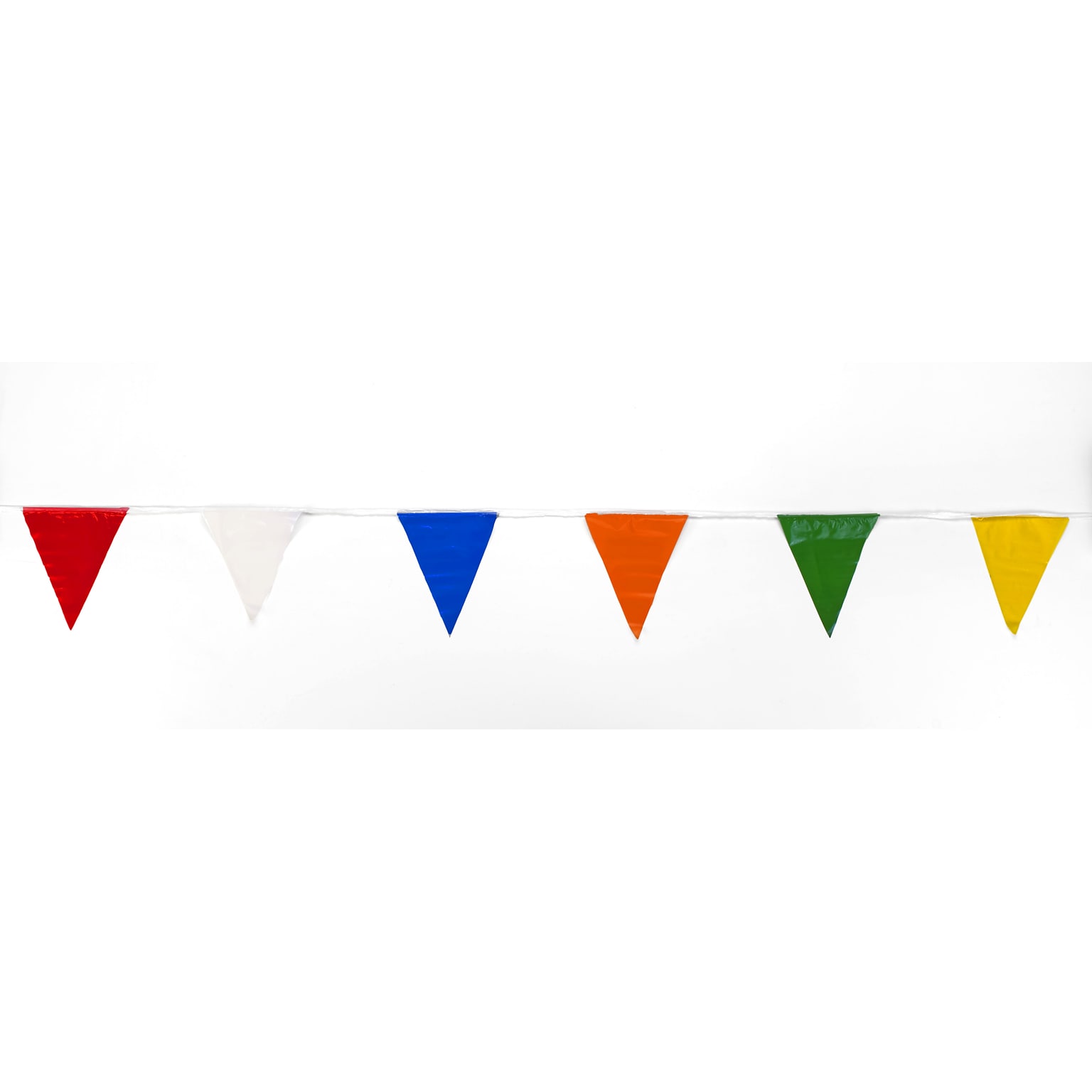 Mutual Industries Multi Pennant Flag, 9 x 12 x 60, Multi Color, 10/Pack