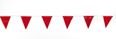 Mutual Industries Pennant Flag, 9 x 12 x 60, Red, 10/Pack