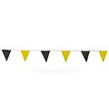 Mutual Industries Pennant Flag, 9 x 12 x 60, Yellow/Black, 10/Pack