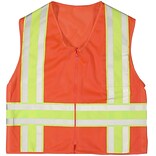 Mutual Industries MiViz ANSI Class 2 High Visibility Deluxe Dot Mesh Safety Vest, Orange, XL