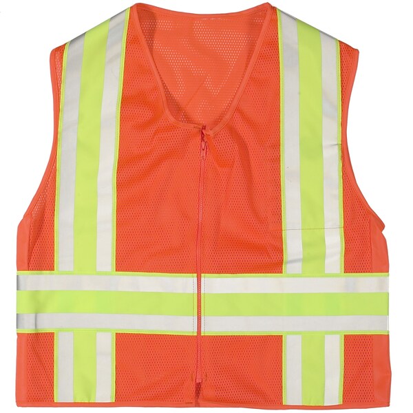 Mutual Industries MiViz ANSI High Visibility Deluxe Dot Mesh Safety Vest, ANSI Class R2, Orange, XL (16343-45-4)
