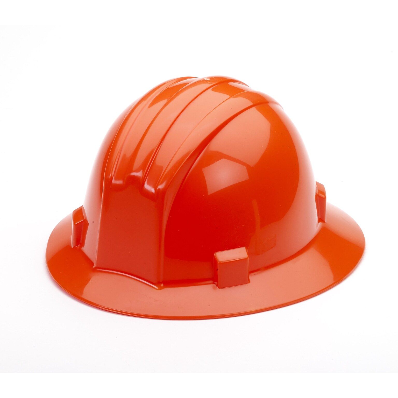 Mutual Industries Ratchet Suspension Full Brim Hard Hat, Orange (50210-45)