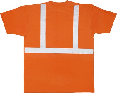 Mutual Industries High Visibility Short Sleeve T-Shirt, ANSI Class R2, Orange, X-Large (16357-0-4)