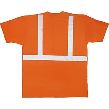 Mutual Industries High Visibility Short Sleeve T-Shirt, ANSI Class R2, Orange, X-Large (16357-0-4)