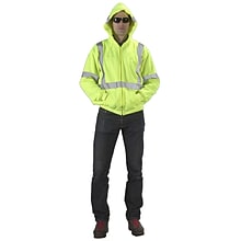 Mutual Industries High Visibility Hoodie, ANSI Class R3, Lime, 4XL