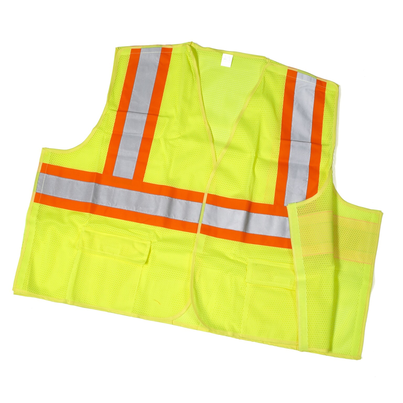 Mutual Industries MiViz High Visibility Sleeveless Safety Vest, ANSI Class R2, Lime, Medium (16387-0-2)