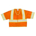 Mutual Industries MiViz ANSI Class 3 High Visibility Solid Safety Vest With Pockets; Orange, 3XL