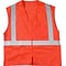 Mutual Industries High Visibility Sleeveless Safety Vest, ANSI Class R2, Orange, 4XL/5XL (17005-45-7