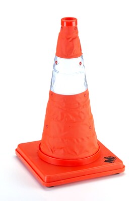 Mutual Industries Collapsible 18H Nylon Traffic Cone, Orange (17714-1-18)