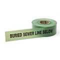 Mutual Industries Sewer Line Underground Marking Tape, 3 x 1000, Green