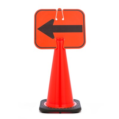 Mutual Industries LEFT ARROW Traffic Cone Sign, 11 x 13