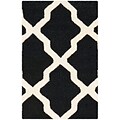 Safavieh Zoey Cambridge Wool Pile Area Rug, Black/Ivory, 2 x 3