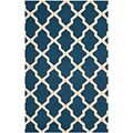 Safavieh Zoey Cambridge Wool Pile Area Rug, Navy Blue/Ivory, 5 x 8