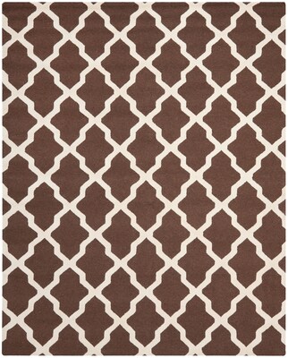 Safavieh Zoey Cambridge Wool Pile Area Rug, Dark Brown/Ivory, 8 x 10