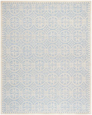 Safavieh Wyatt Cambridge Wool Pile Area Rug, Light Blue/Ivory, 8 x 10