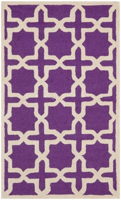 Safavieh Trinity Cambridge Wool Pile Area Rug, Purple/Ivory, 3 x 5