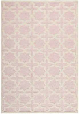 Safavieh Trinity Cambridge Wool Pile Area Rug, Light Pink/Ivory, 6 x 9