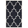 Safavieh Penelope Cambridge Wool Pile Area Rug, Black/Ivory, 3 x 5