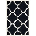 Safavieh Jasmine Cambridge Wool Pile Area Rug, Black/Ivory, 5 x 8