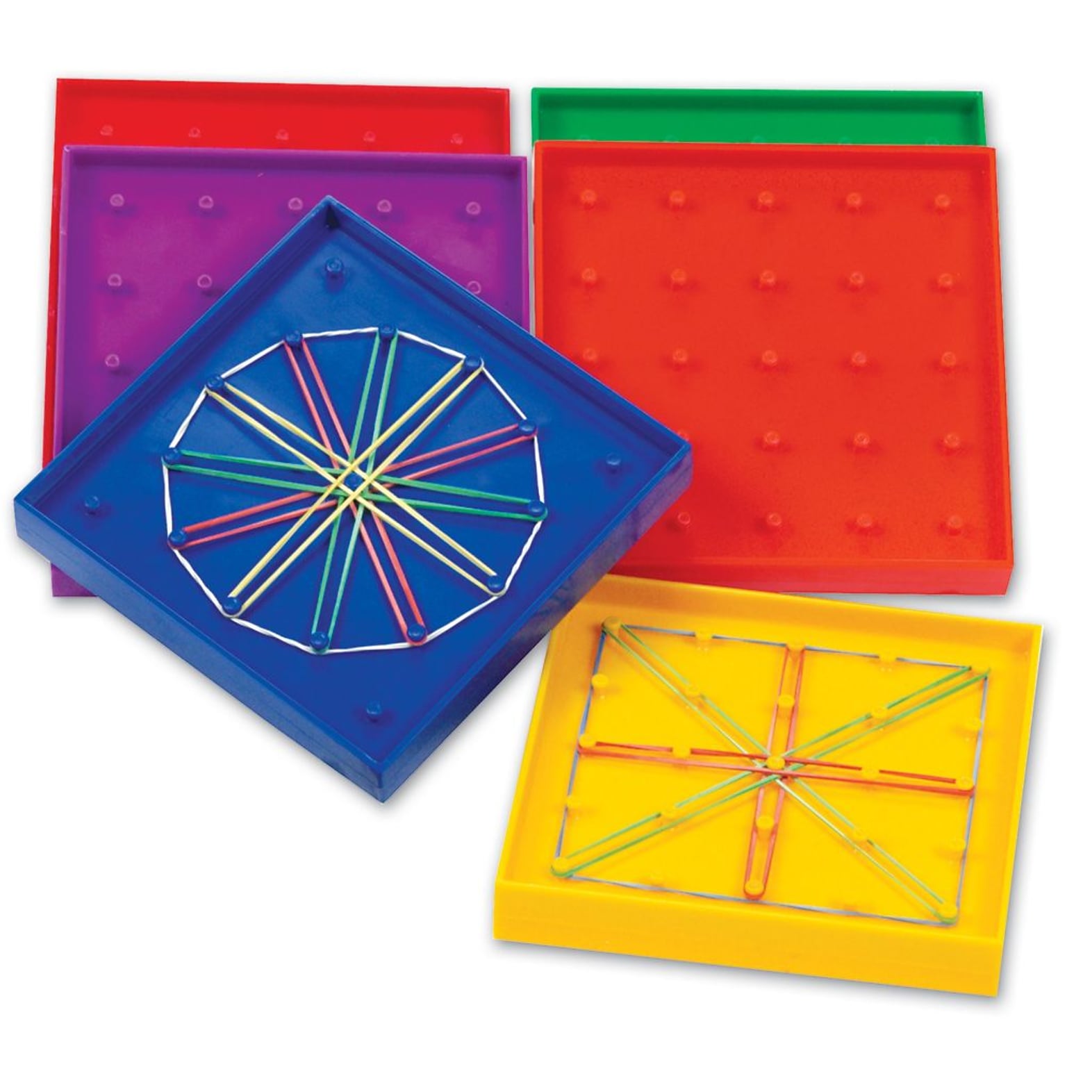 Learning Resources Double Sided Rainbow Geoboard, 6/Set (LER0425)