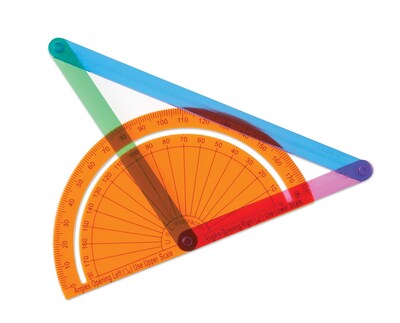 Learning Resources Transparent AngLegs 7.2 Protractors, 74/Set (LER4341)