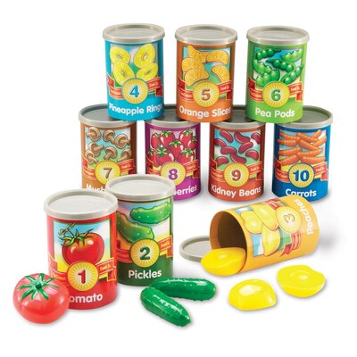 Learning Resources 1 to 10 Counting Cans, Number, Sorting, Vocabulary, Motor Skills, Math, 55 Pieces