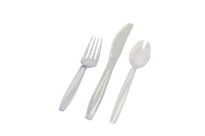 Fineline Settings Flairware 2514-CL Cutlery Combo Bag, Clear