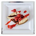 Fineline Settings Silver Splendor 5507 Square Dessert Plate, White/Silver