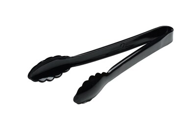 Fineline Settings Platter Pleasers 3311 Heavy-Duty Scalloped Tongs, Black