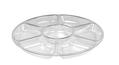 Fineline Settings Platter Pleasers 3510 Seven Compartment Tray, Clear