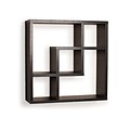 Danya B FF4513B Geometric Square Wall Shelf with 5 Openings, Black