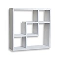 Danya B FF4513W Geometric Square Wall Shelf with 5 Openings, White