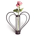 Danya B QB106 Iron Heart-shaped Sweetheart Bud Vase; Clear