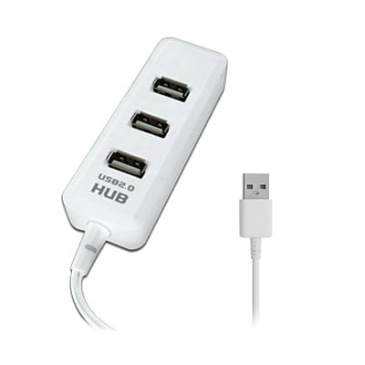 Supersonic® 2.95 4-Port USB 2.0 Hub, White