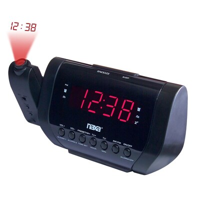 Naxa® NRC-173 Projection Dual Alarm Clock, Black