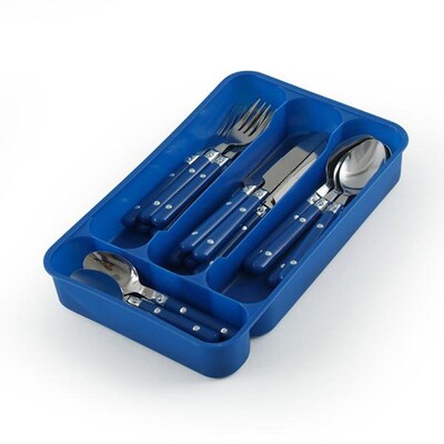 Gibson Casual Living Flatware Set, 24 Piece, Blue